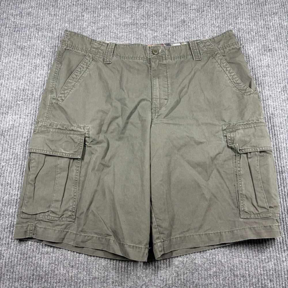 Roebuck & Co Shorts Mens 40 Olive Green Cotton Cargo Casual Outdoor